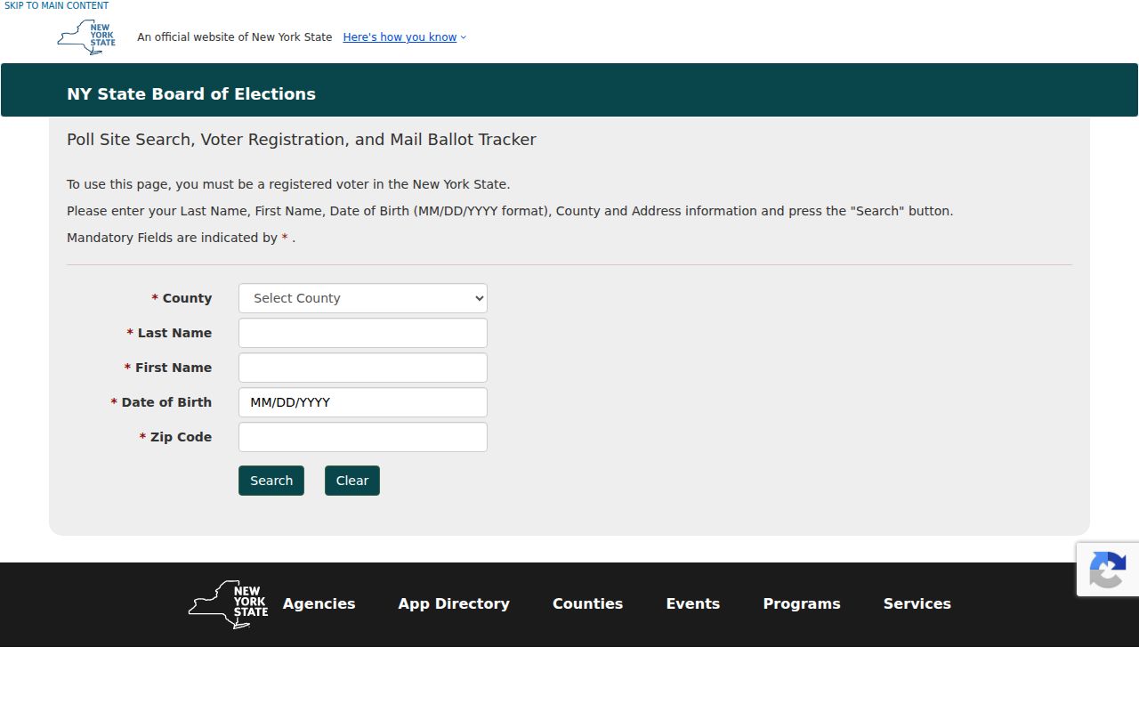 Middletown residents directory New York VoterLookUp search form