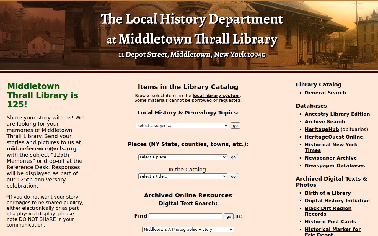 Middletown residents directory Thrall Local History collections